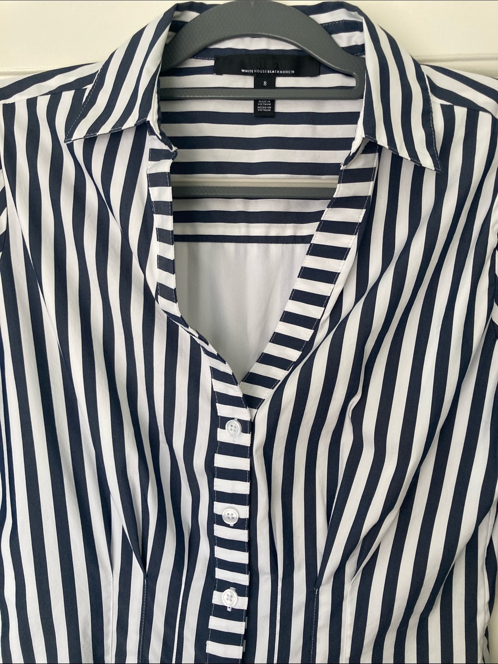 WHBM Long Sleeve Poplin Shirt Dress sz 8 - Picture 2 of 12